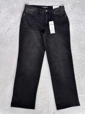 BLUE REVIVAL Hailey Mid Rise Recycled Straight Ankle Black Jeans--NWT--29